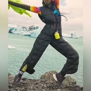 Free People Black Jumpsuit with Multicolor Accents